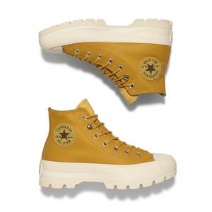 Converse | High-Top Gore-Tex Waterproof Leather Lugged Sneakers Mustard Yellow